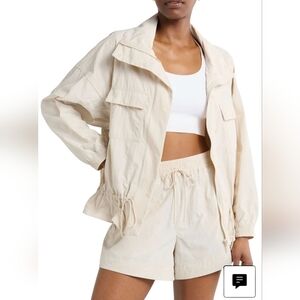 Zella Women’s Road Trip Crinkle Jacket, Size L, Beige, NWT